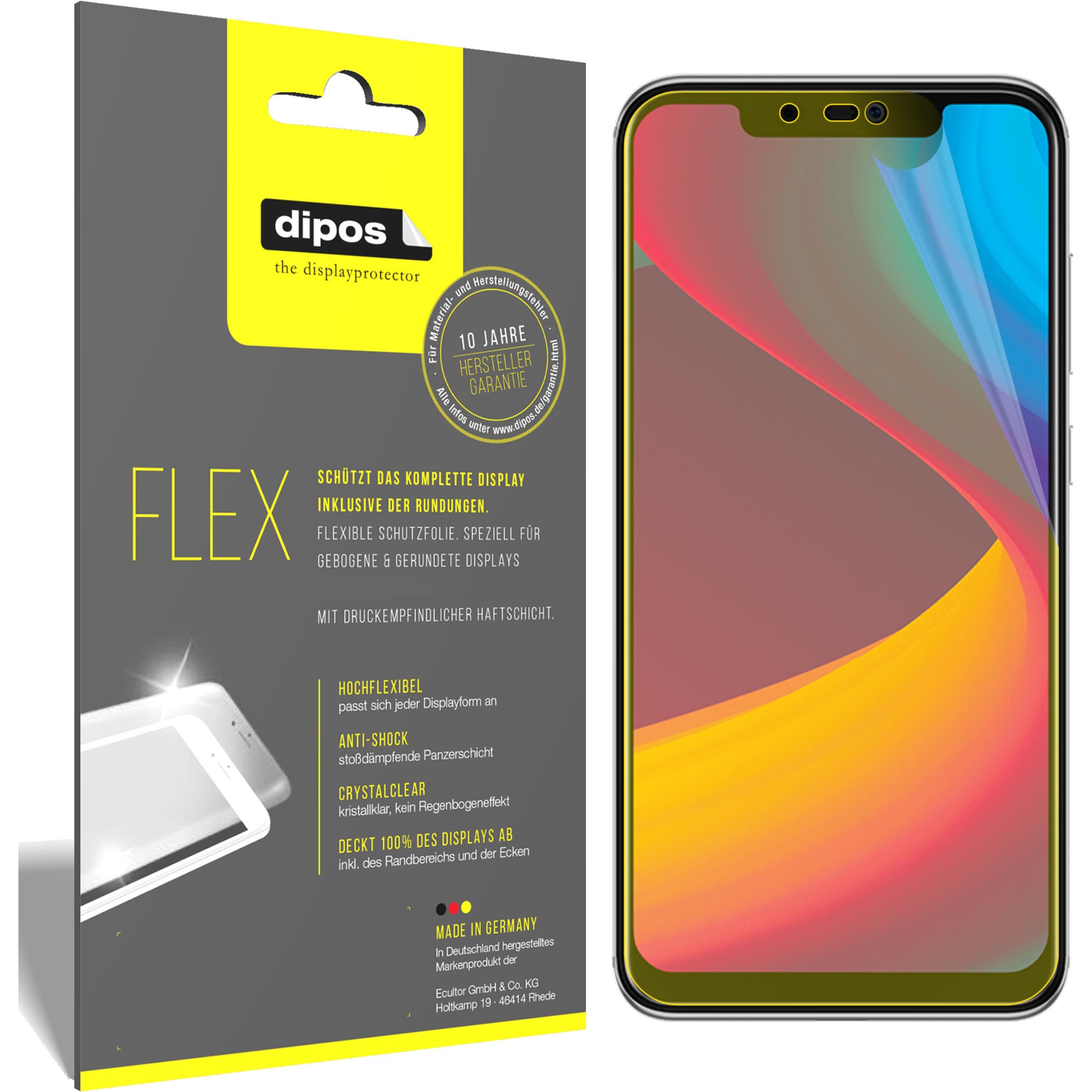 Dipos Displayschutzfolie Full-Cover 3D (2 Stück, Panasonic Eluga X1), Smartphone Schutzfolie, Transparent