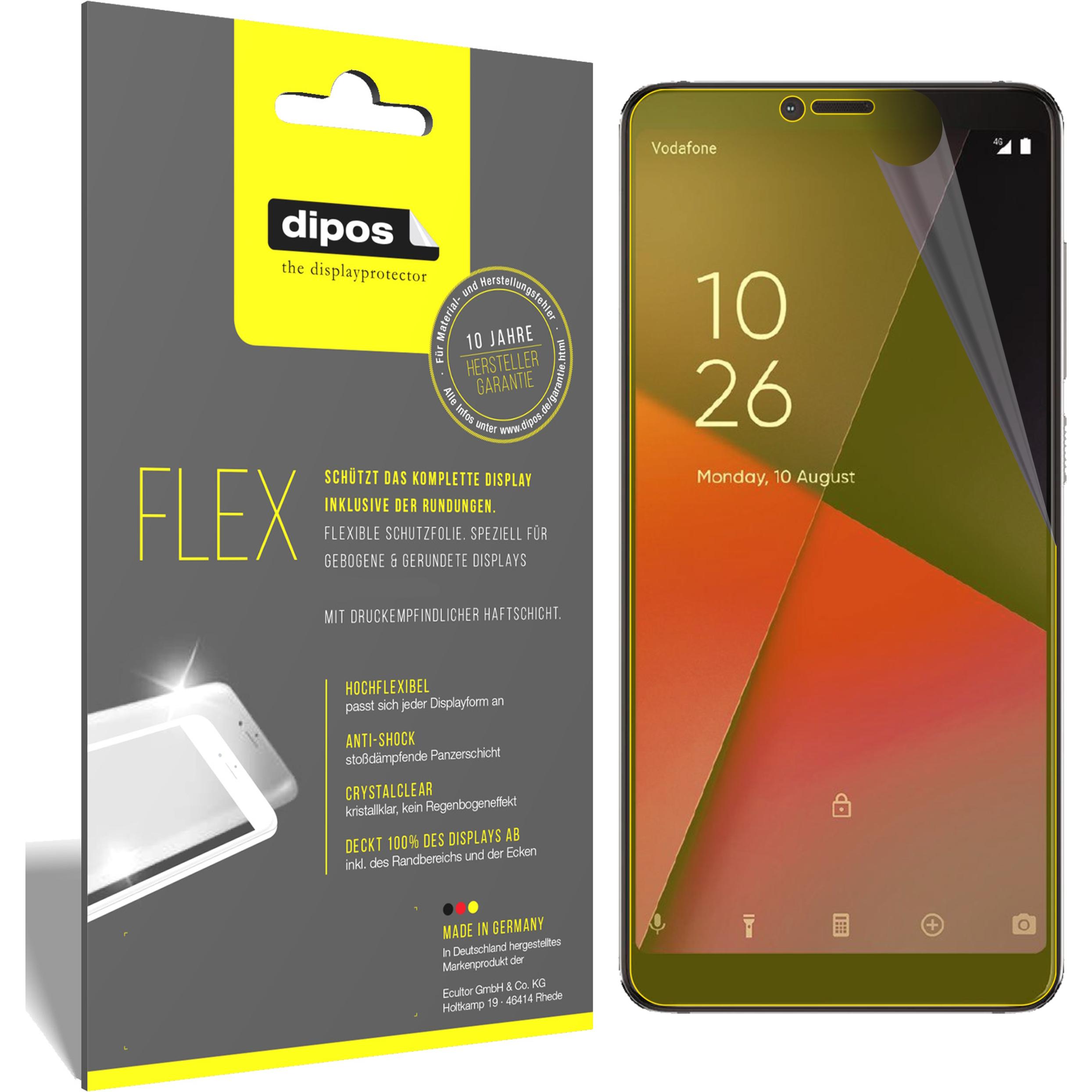 Dipos Displayschutzfolie Full-Cover 3D (2 Stück, Vodafone Smart X9), Smartphone Schutzfolie, Transparent