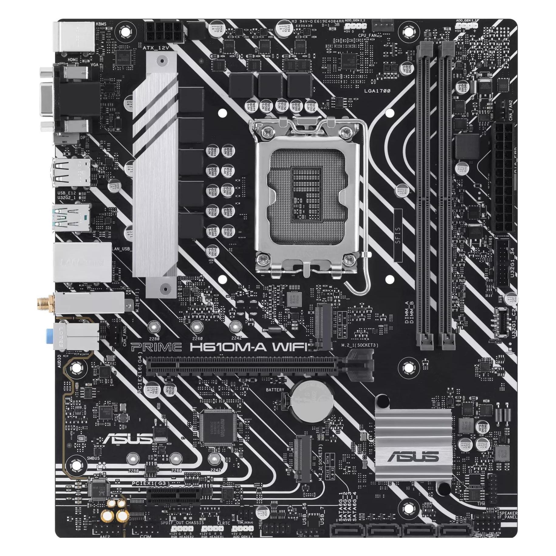 ASUS PRIME H610M-A WIFI (LGA 1700, Intel H610, mATX), Mainboard