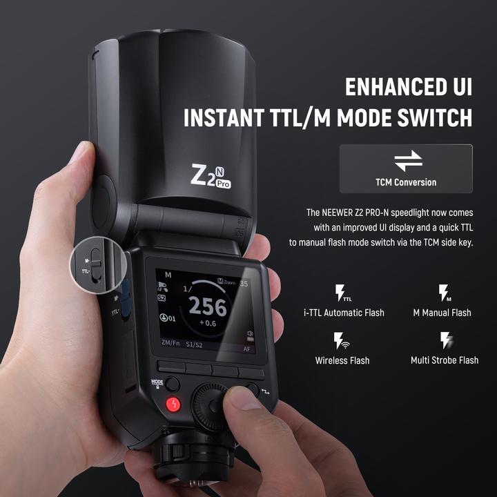 Produktbild Neewer Z2PRO-N TTL Round Head Flash Speedlite With 3000mAh Lithium Battery (Aufsteckblitz, Nikon)