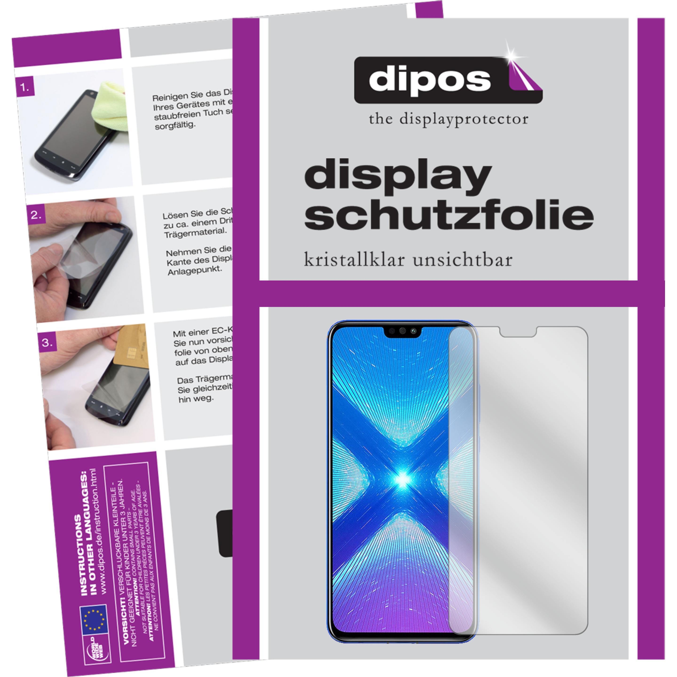 Dipos Displayschutzfolie Crystalclear (4 Stück, Honor View 10 Lite), Smartphone Schutzfolie, Transparent