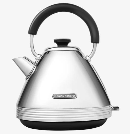 Produktbild Morphy Richards Venture Retro Pyramid, 1.5 L, 3000 W, Silver, Chrome, Stainless steel, Water level i (1.50 l)
