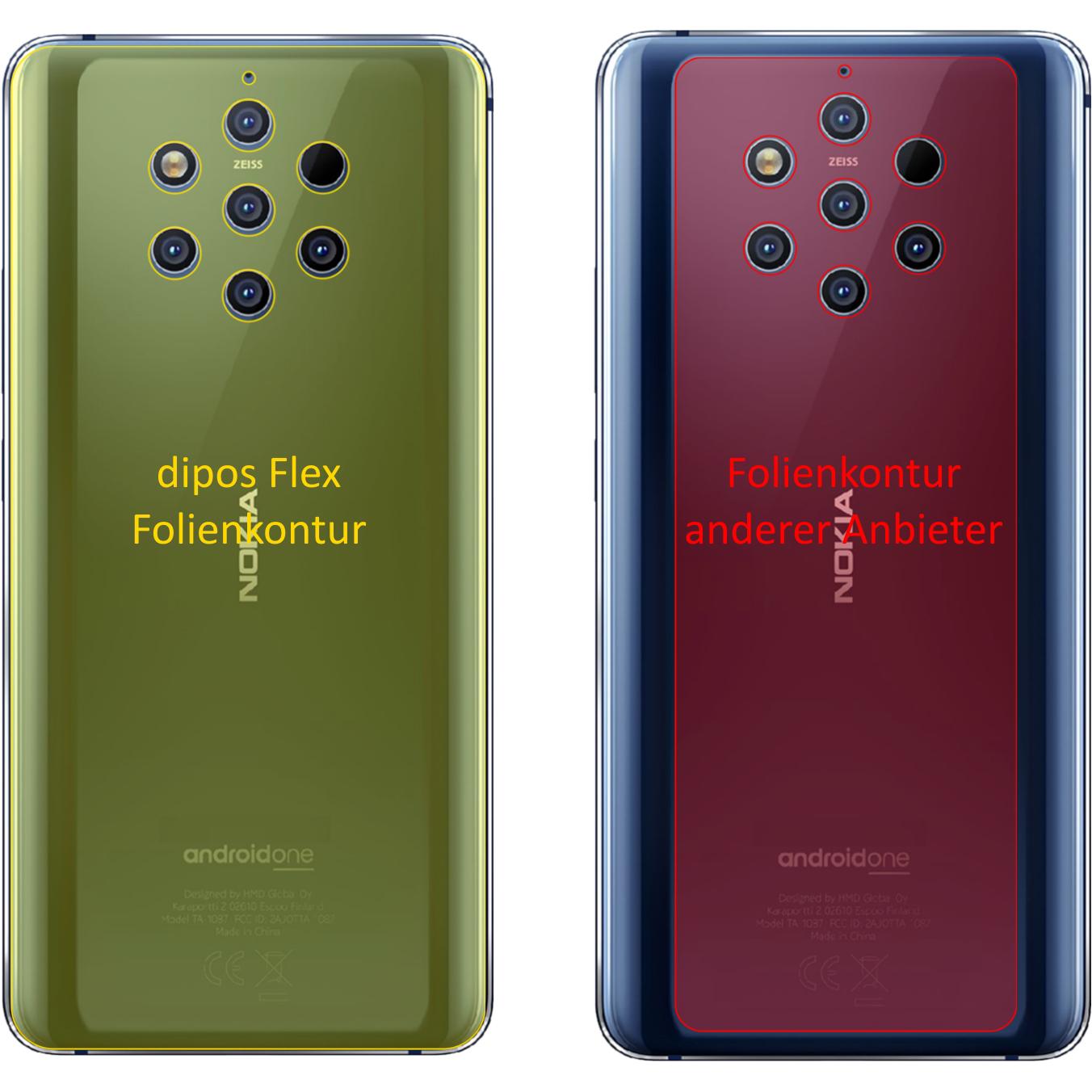 Thumbnail - Dipos Displayschutzfolie Full-Cover 3D (3 Stück, Nokia 9 PureView), Smartphone Schutzfolie, Transparent