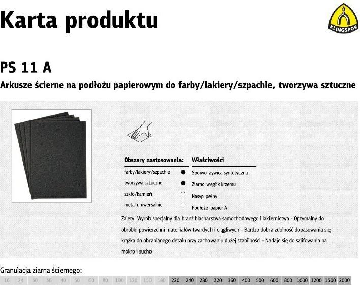 Immagine prodotto Klingspor PS 11 A - Foglio abrasivo 230 x 280 mm (600)