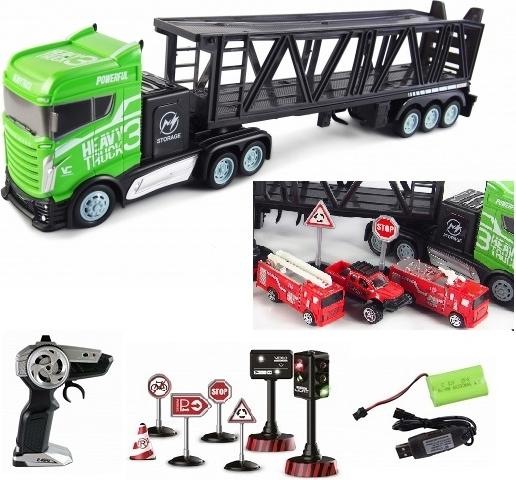 Produktbild Amewi Sattelschlepper mit Autotransporter Auflieger 1:16, RTR (RTR Ready-to-Run)