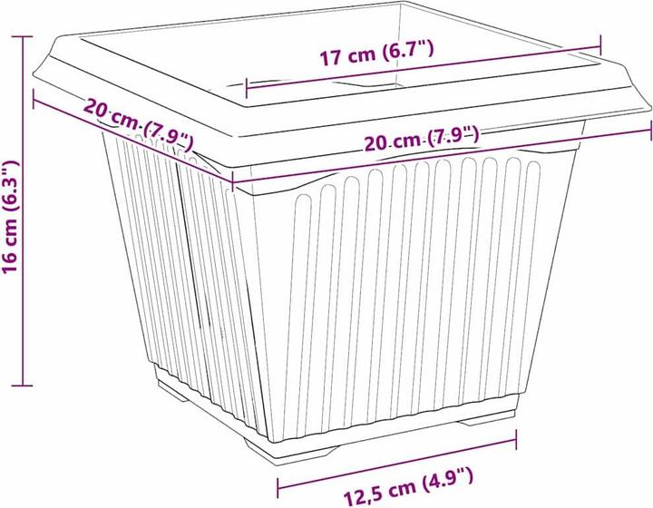 Produktbild vidaXL Modernes Pflanzgefäss (20 x 20 x 16 cm)