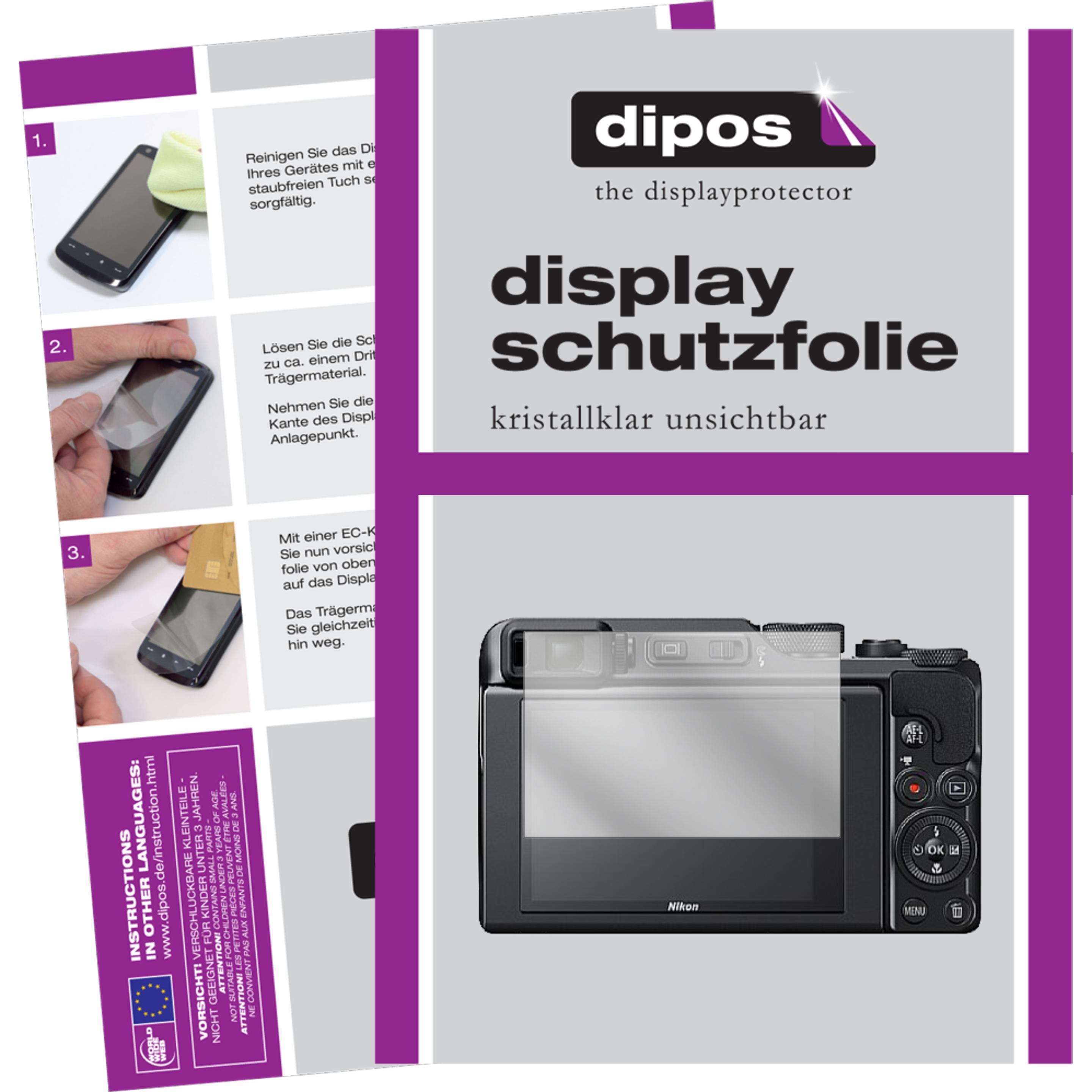 Dipos Displayschutzfolie Crystalclear (Displayschutz, Coolpix A1000), Kameraschutz, Transparent