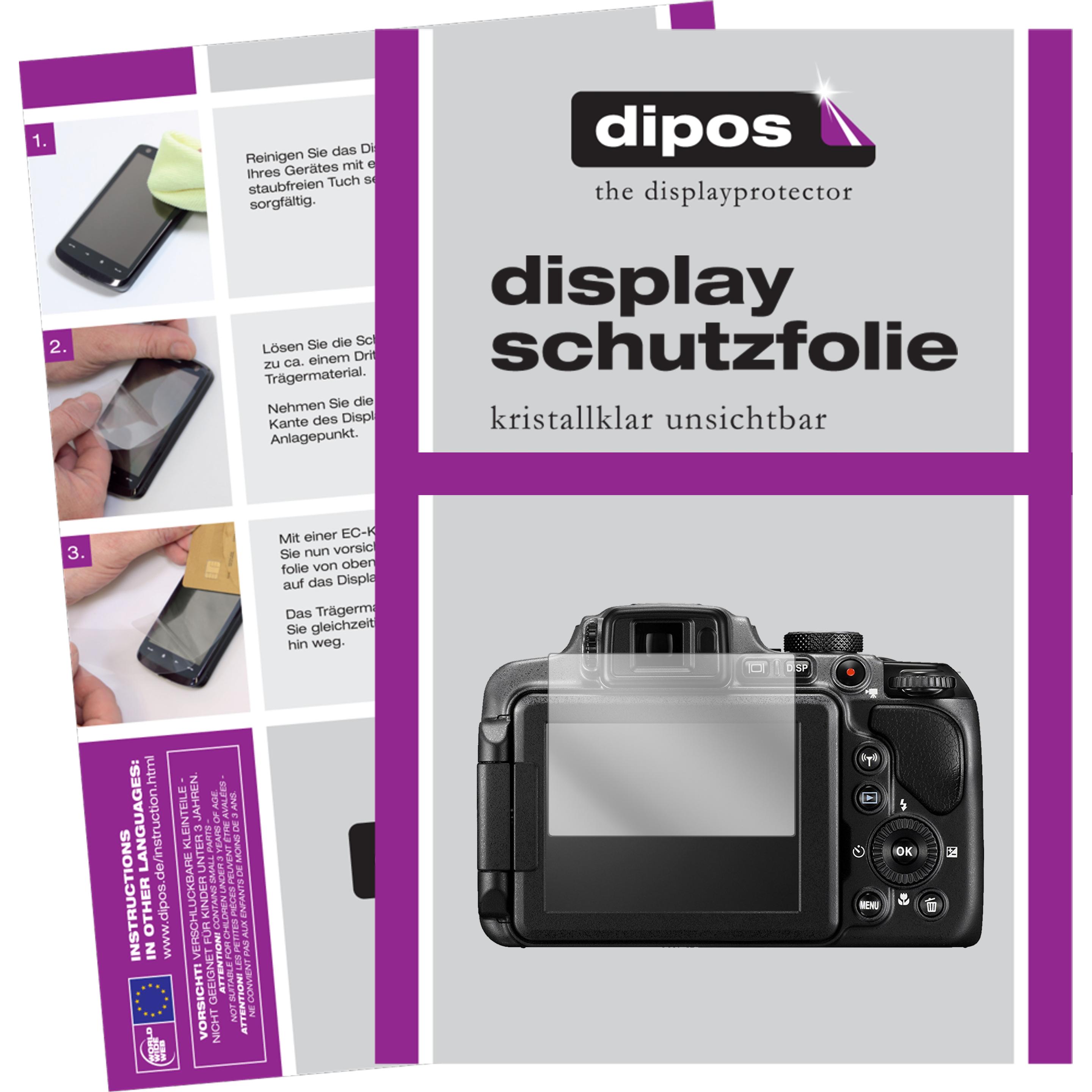 Dipos Displayschutzfolie Crystalclear (Displayschutz, Coolpix B600), Kameraschutz, Transparent