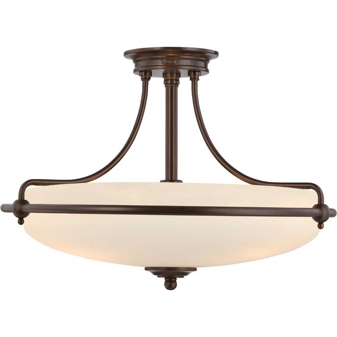Elstead Lighting Bronzo Applique + Plafoniera, Plafoniera Griffin E27 A 4 Pieghe In Palladiano (E27)