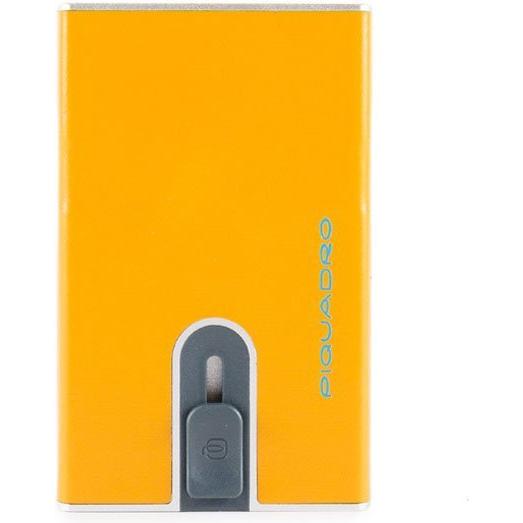 Piquadro, Portemonnaie, Leather Card Holder, Square Sliding System, Yellow, Uni, Gelb