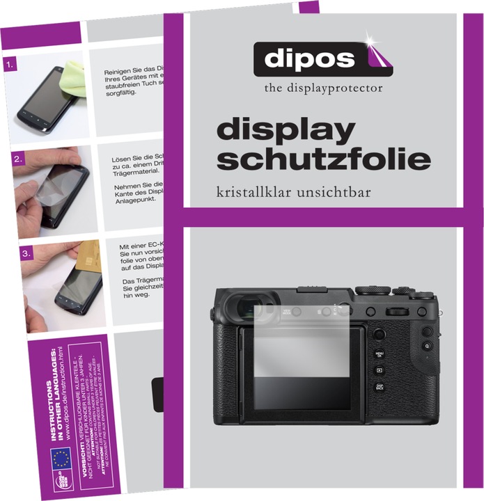 Dipos Displayschutzfolie Crystalclear (Displayschutz, Fujifilm GFX 50R)