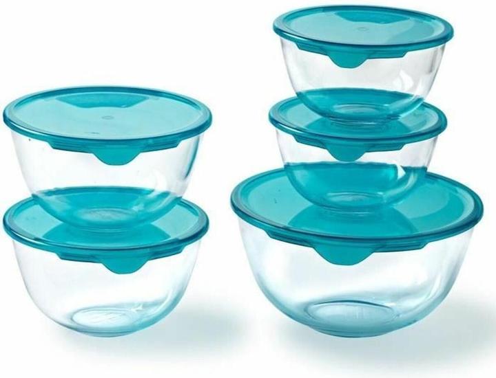 Pyrex Lunchbox-Set Durchsichtig türkis 5 Stücke (0.50 l)