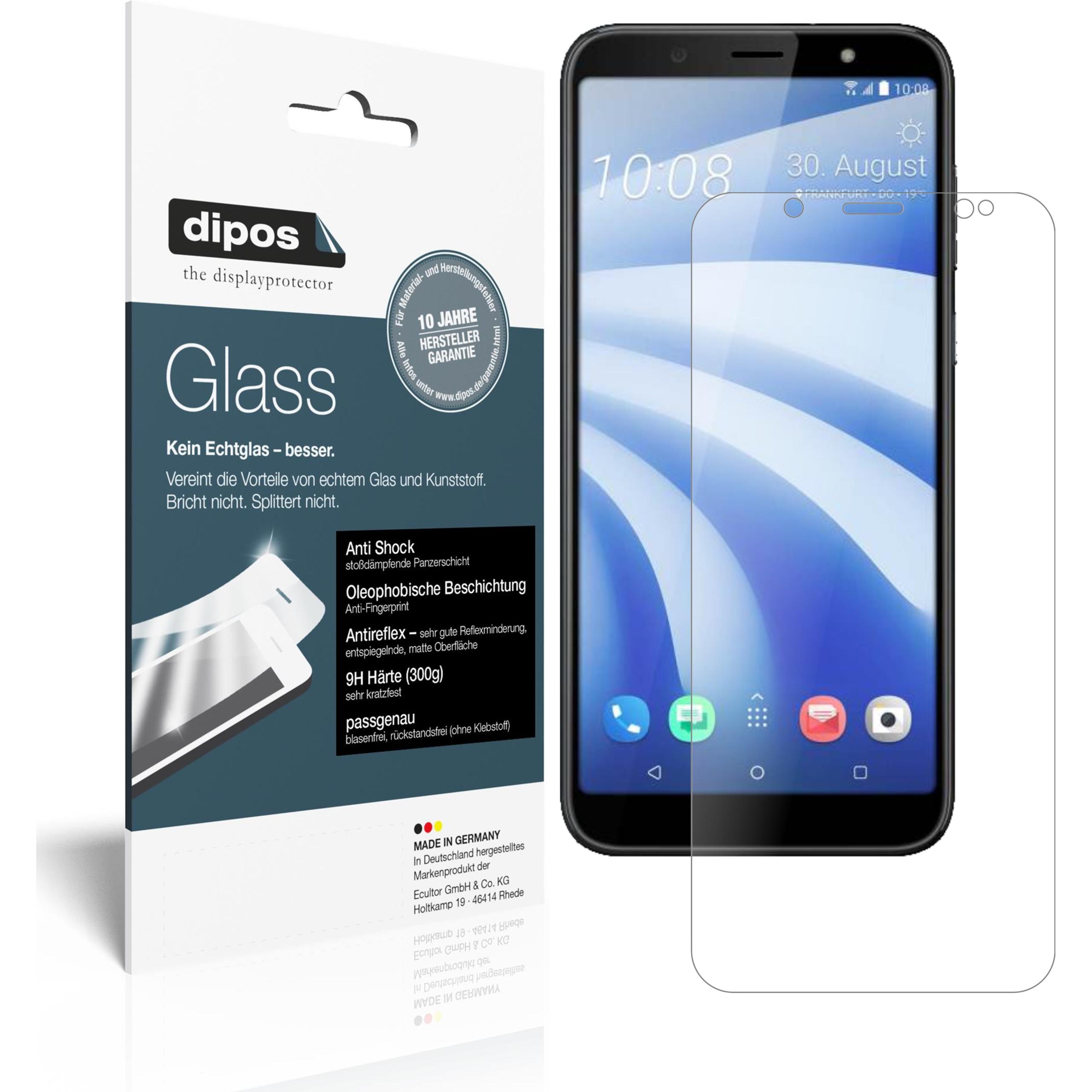 Dipos Displayschutz Anti-Shock (2 Stück, HTC U12 Life), Smartphone Schutzfolie, Transparent