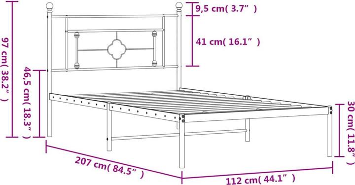 Image du produit vidaXL Bettgestell (107 x 203 cm)