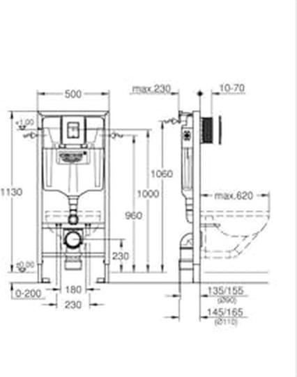 Immagine prodotto Grohe Elemento WC da incasso Solido 3 in 1, altezza di installazione 1,13 m