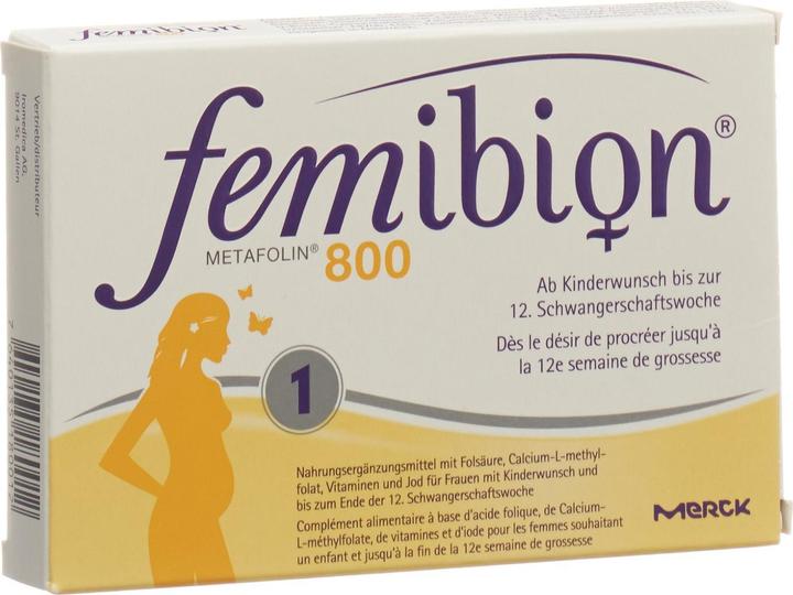 Actual product image Femibion 800 Folic acid plus (60 Piece, Pills, 58 g)