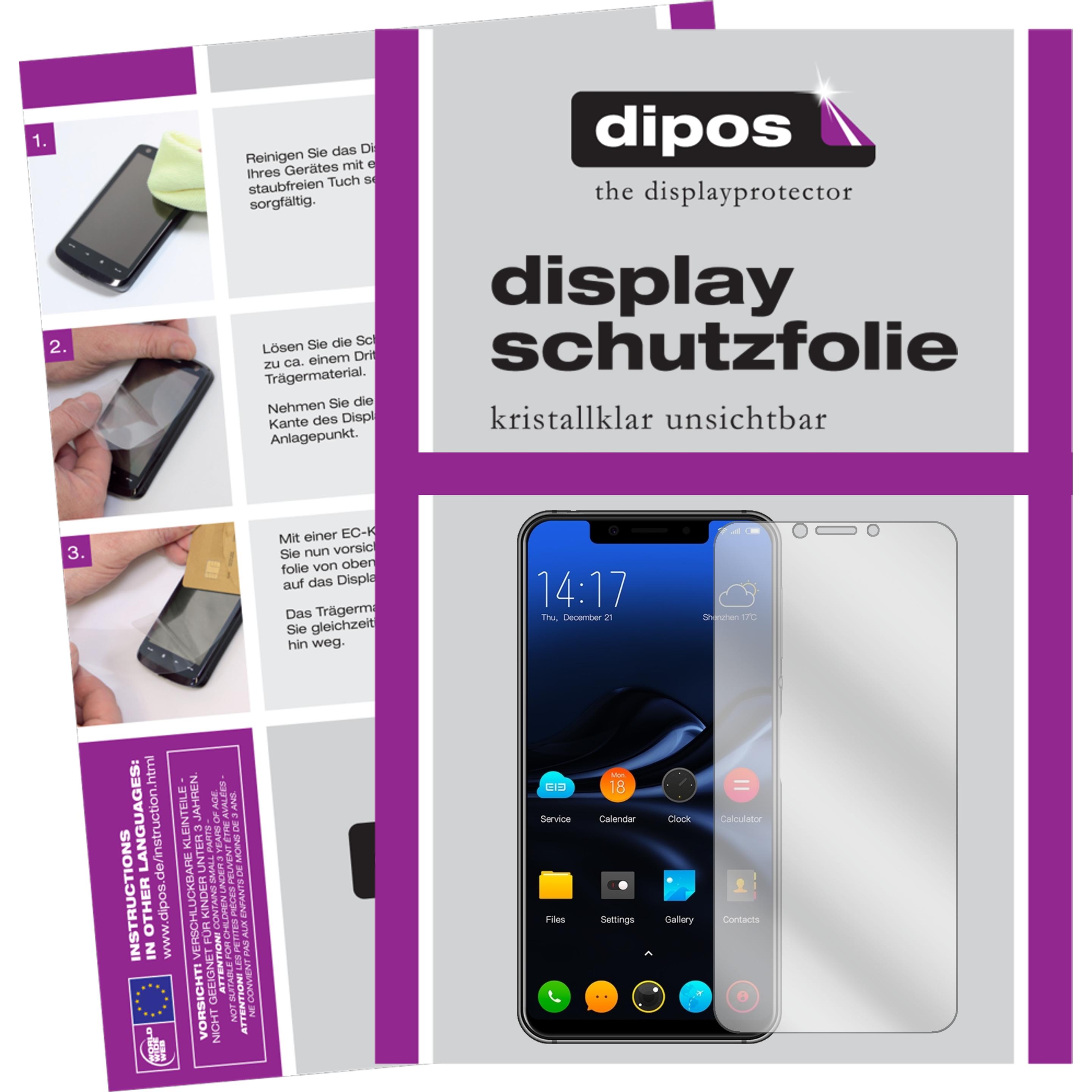 Dipos Displayschutzfolie Crystalclear (2 Stück, Elephone A4), Smartphone Schutzfolie, Transparent
