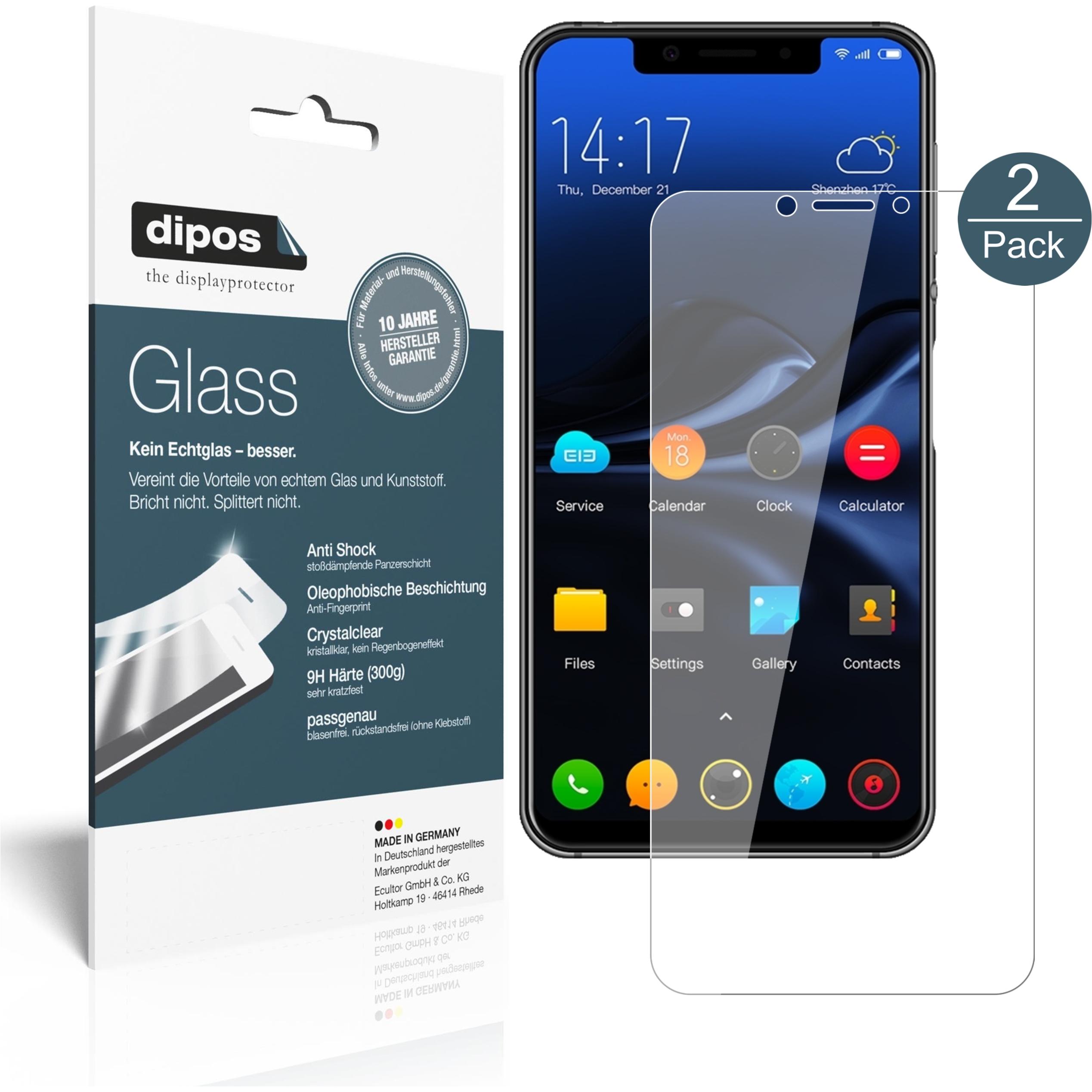 Dipos Displayschutz Anti-Shock (2 Stück, Elephone A4), Smartphone Schutzfolie, Transparent
