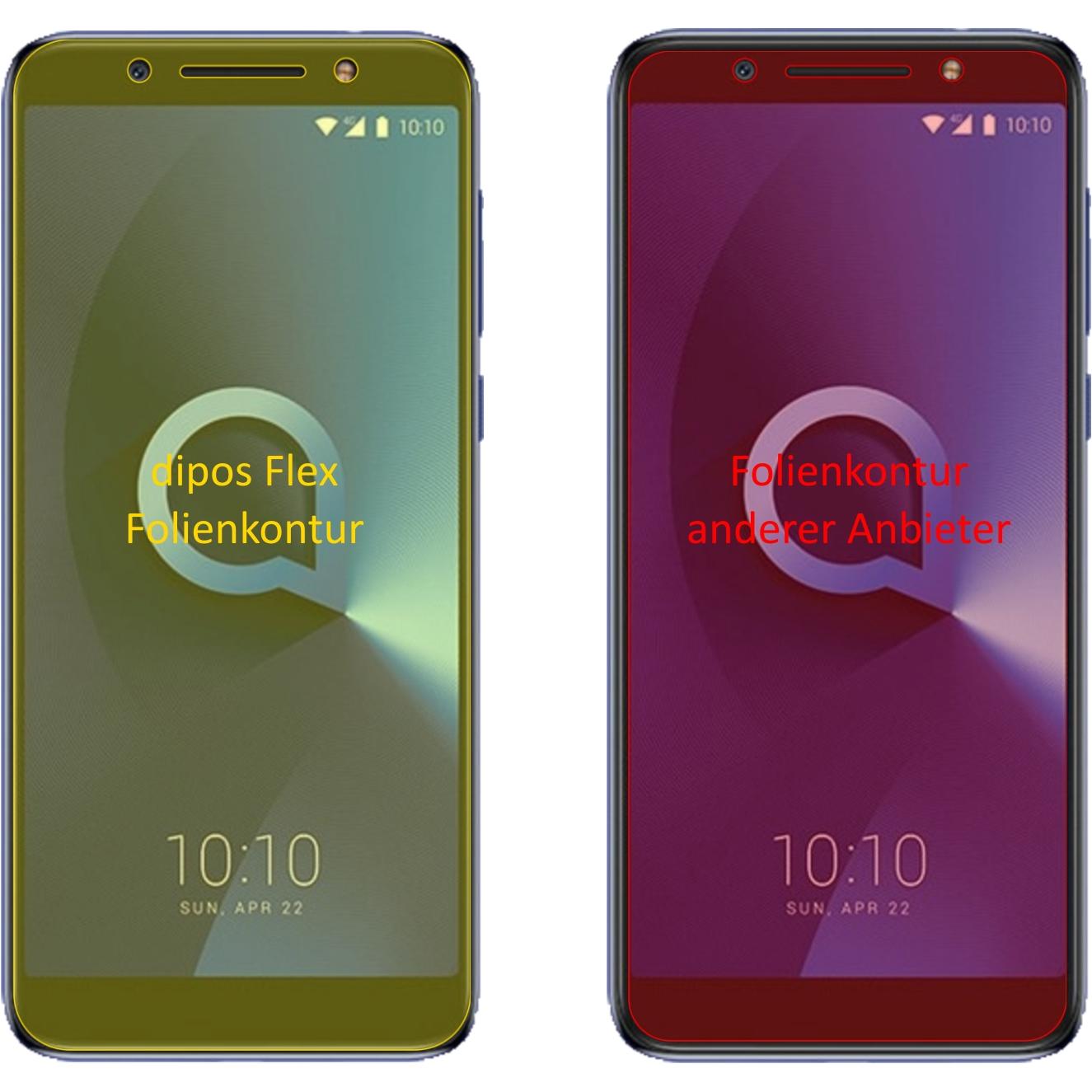 Thumbnail - Dipos Displayschutzfolie Full-Cover 3D (2 Stück, Alcatel 3x), Smartphone Schutzfolie, Transparent