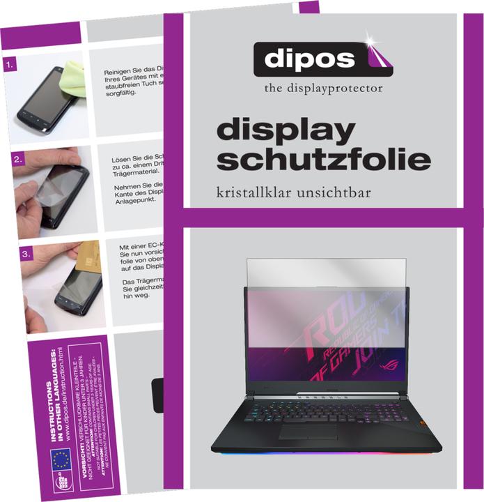 Produktbild Dipos Displayschutzfolie Crystalclear (2 Stück, Asus ROG Strix Scar III G731GW-EV104T)