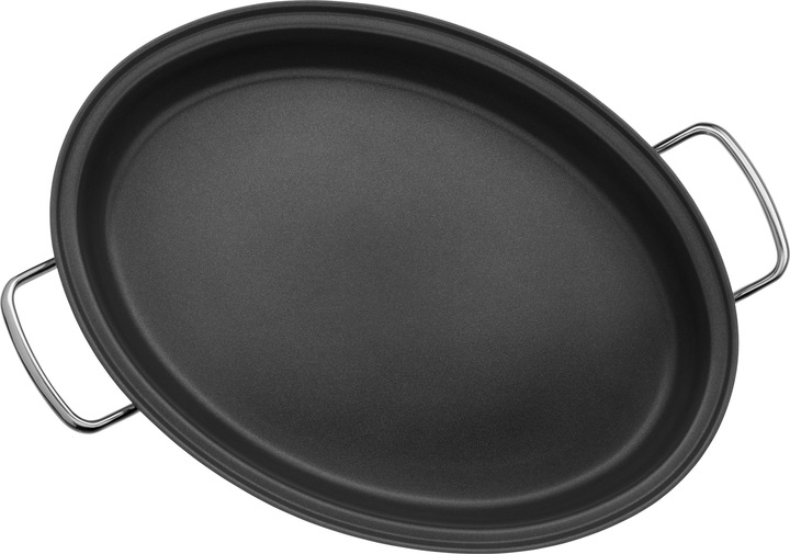 Produktbild WMF Fischpfanne oval Schmorpfanne 38cm Deckel Induktion Edelstahl beschichtet (26 cm, Bratpfanne, Edelstahl)