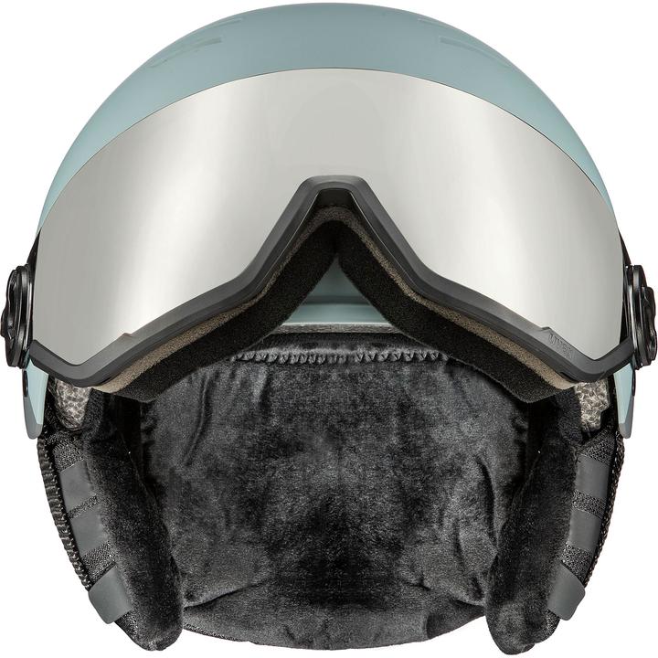 Produktbild Uvex Wanted Visor Women Edition Skihelm (Grösse: 54-58 cm, 50 polar sparkles/gold matt) (54 - 58 cm, M)