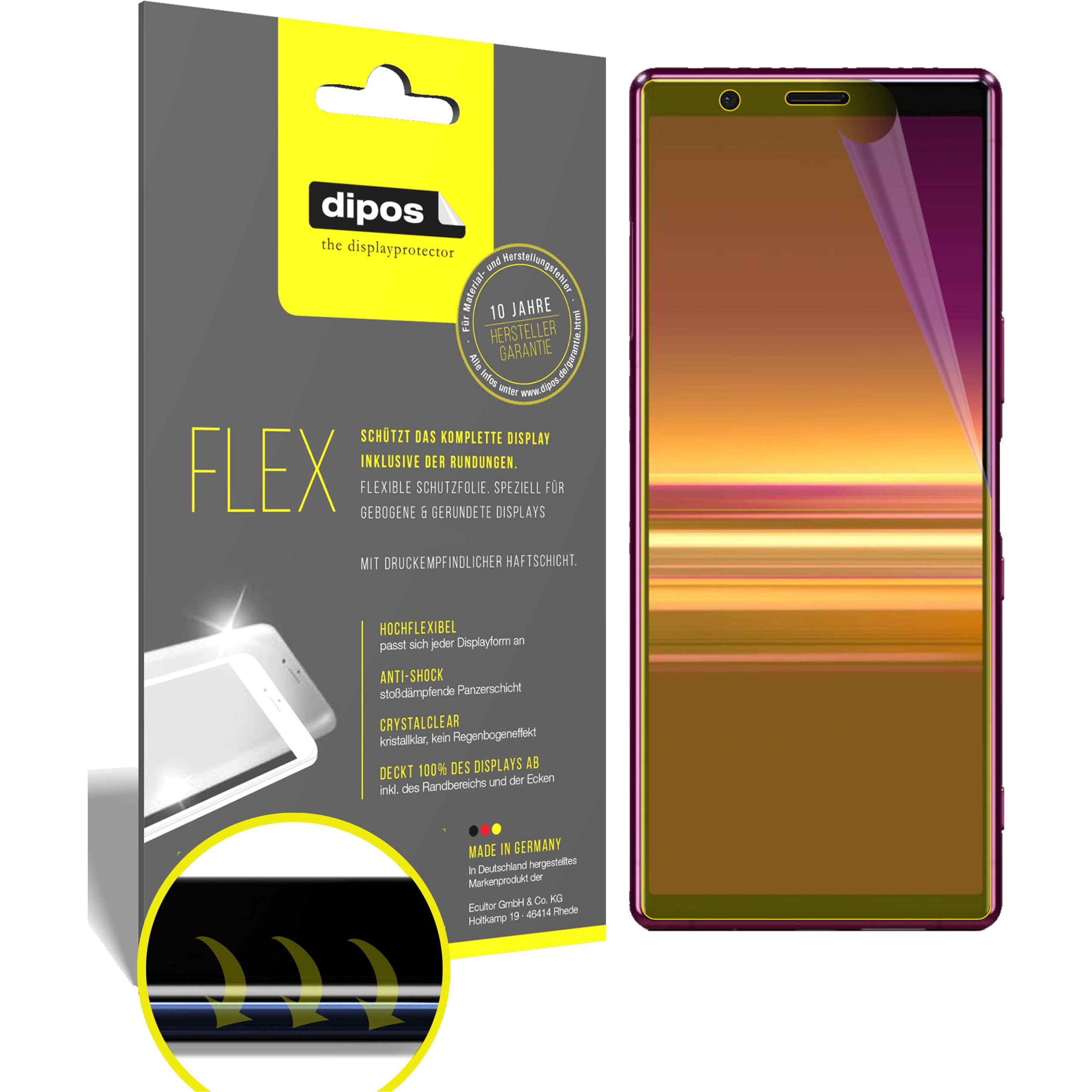 Dipos Displayschutzfolie Full-Cover 3D (3 Stück, Sony Xperia 5), Smartphone Schutzfolie, Transparent