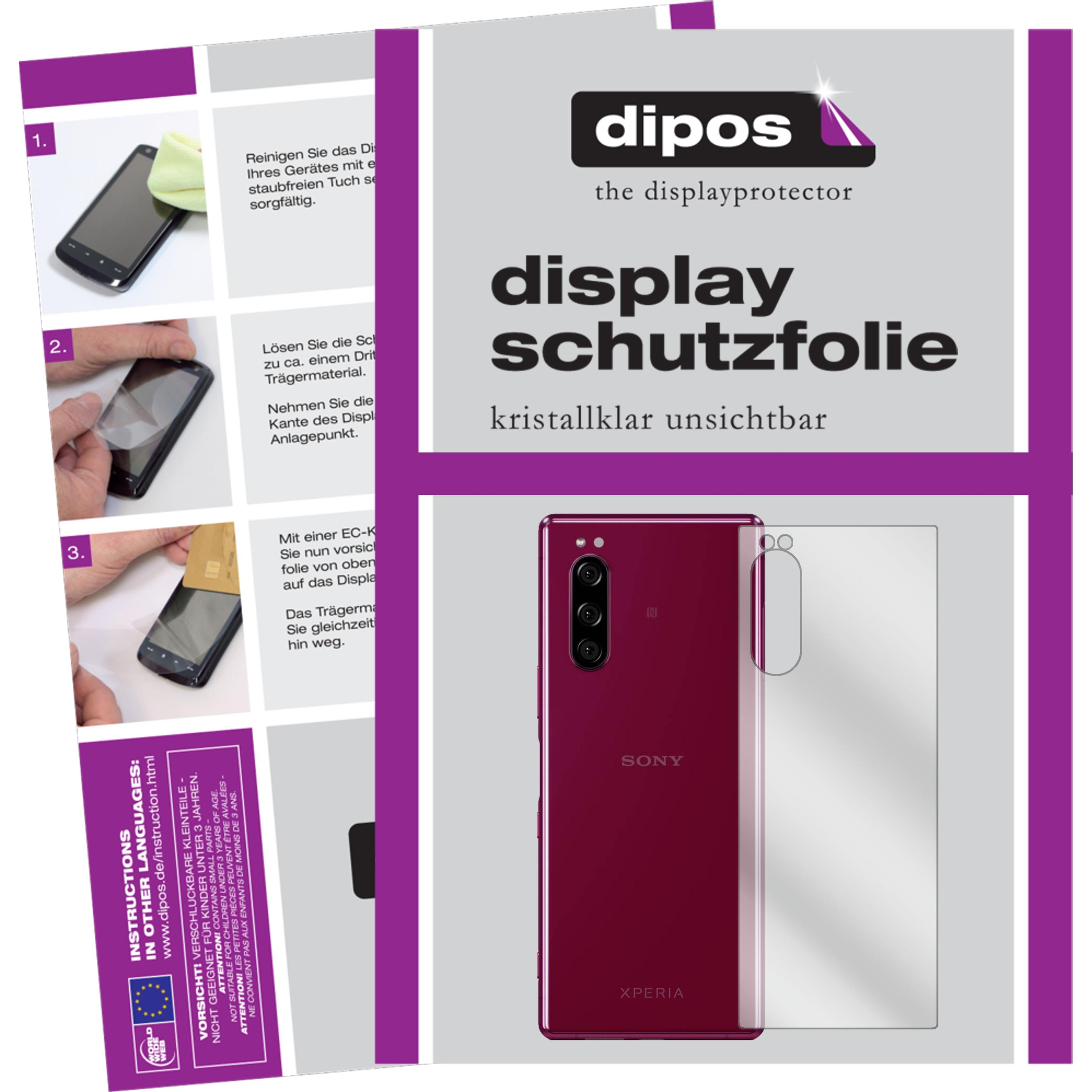 Dipos Displayschutzfolie Crystalclear (2 Stück, Sony Xperia 5), Smartphone Schutzfolie, Transparent
