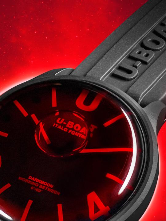 Produktbild U-Boat 9306 Darkmoon Red Glass PVD Herrenuhr 40mm 5ATM (Analoguhr, 40 mm)