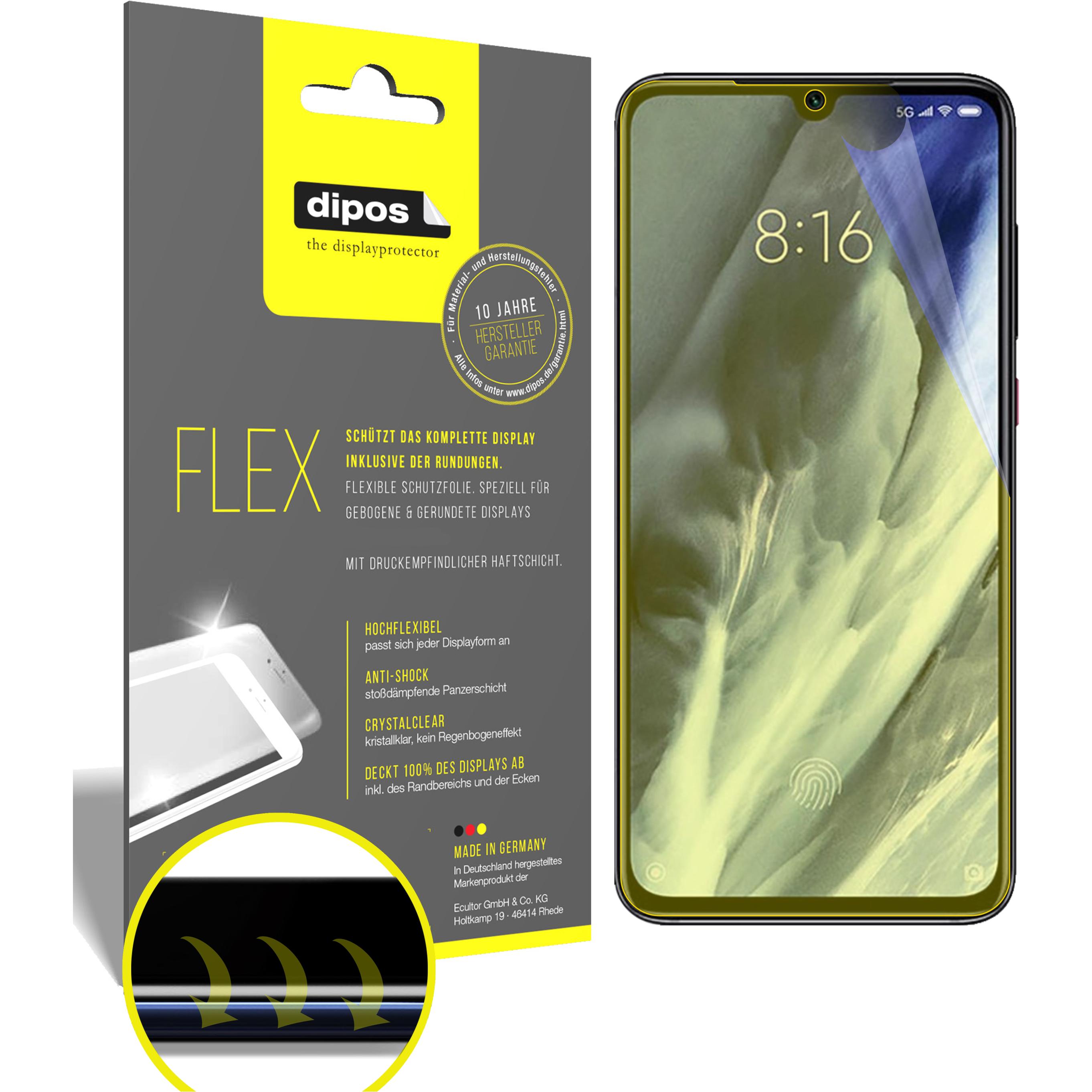 Dipos Displayschutzfolie Full-Cover 3D (3 Stück, Xiaomi Mi 9 Pro), Smartphone Schutzfolie, Transparent