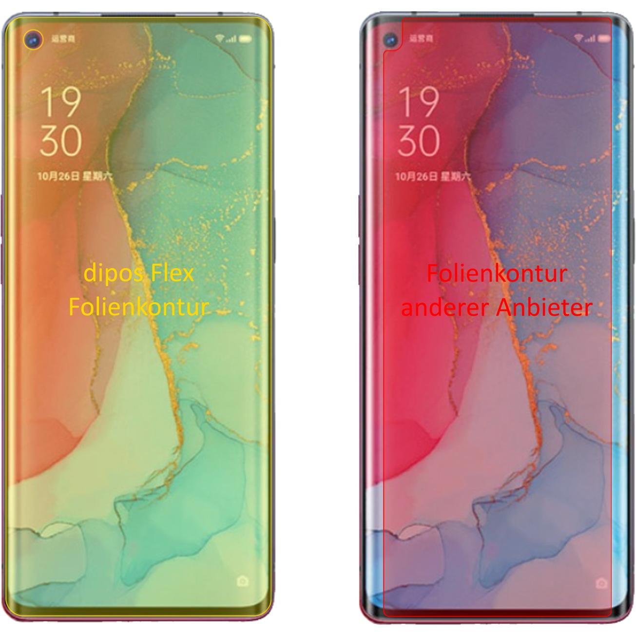 Thumbnail - Dipos Displayschutzfolie Full-Cover 3D (2 Stück, Oppo Reno 3 Pro 5G), Smartphone Schutzfolie, Transparent