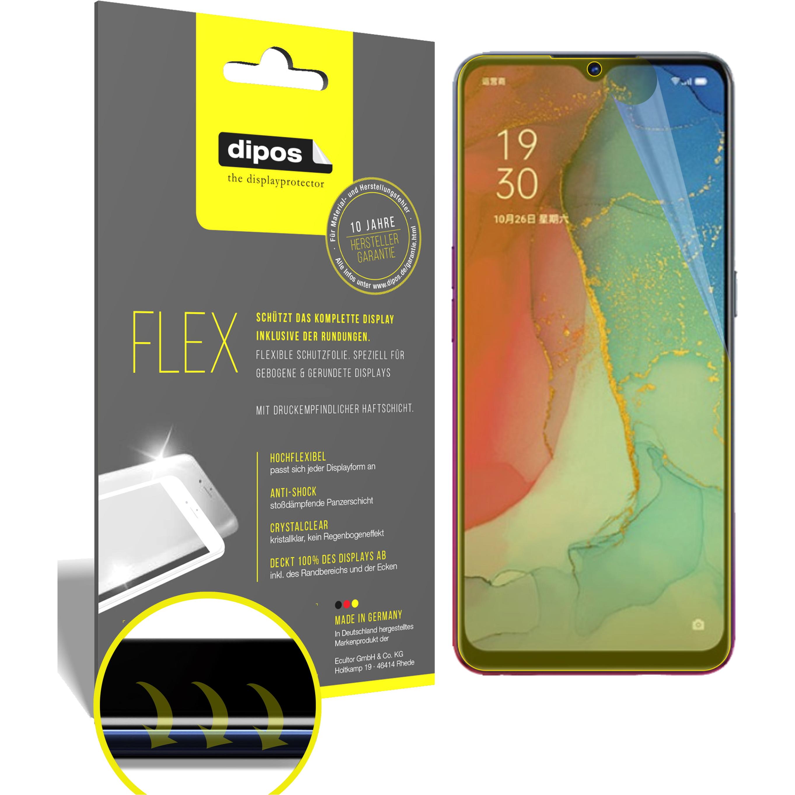Dipos Displayschutzfolie Full-Cover 3D (3 Stück, Oppo Reno 3), Smartphone Schutzfolie, Transparent