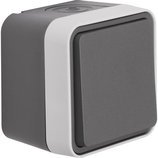 Hager 50453525 Lichtschalter, Taster + Schalter, Grau