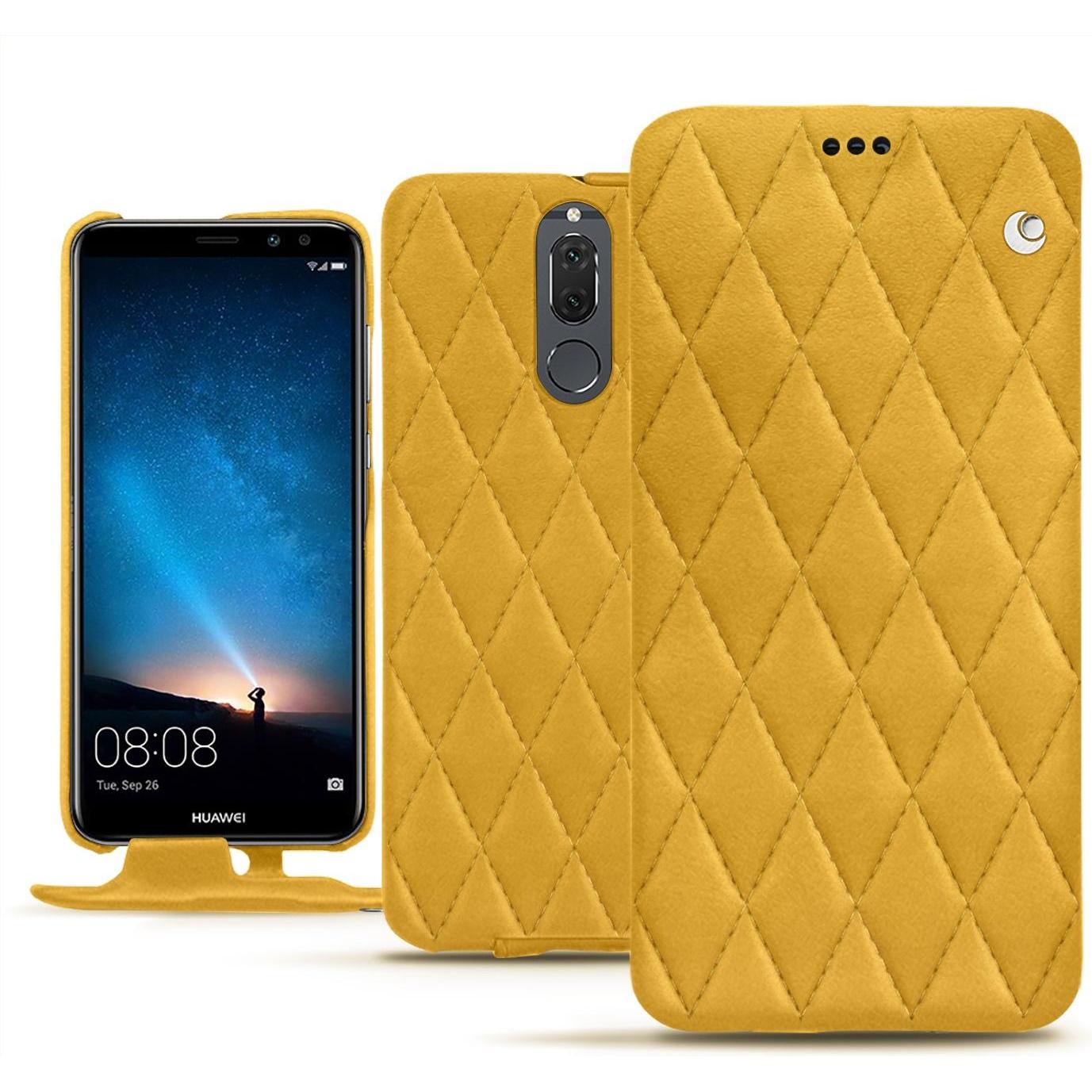 Noreve Lederschutzhülle vertikal (Huawei Mate 10 Lite), Smartphone Hülle, Orange