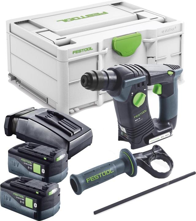 Image du produit Festool BHC 18-Basic marteau perforateur sans fil 18 V 1.8 J SDS Plus Brushless + 2x batteries