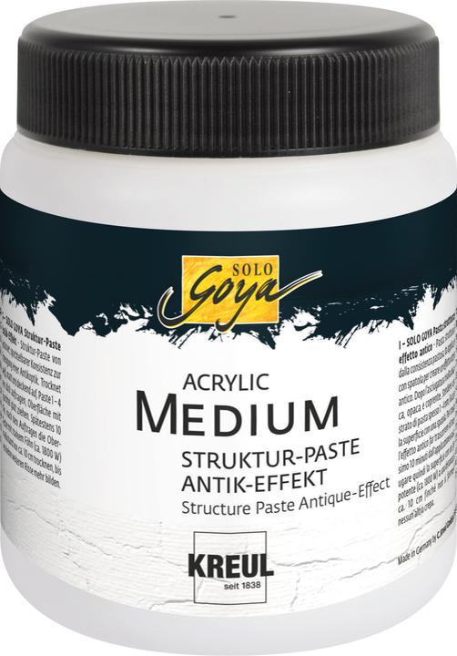 Produktbild Magni KREUL 86101 - Solo Goya Acrylic Medium, 100 ml Tube, Strukturpaste Antik Effekt, pastose Spachtelmas (Weiss, 100 ml)
