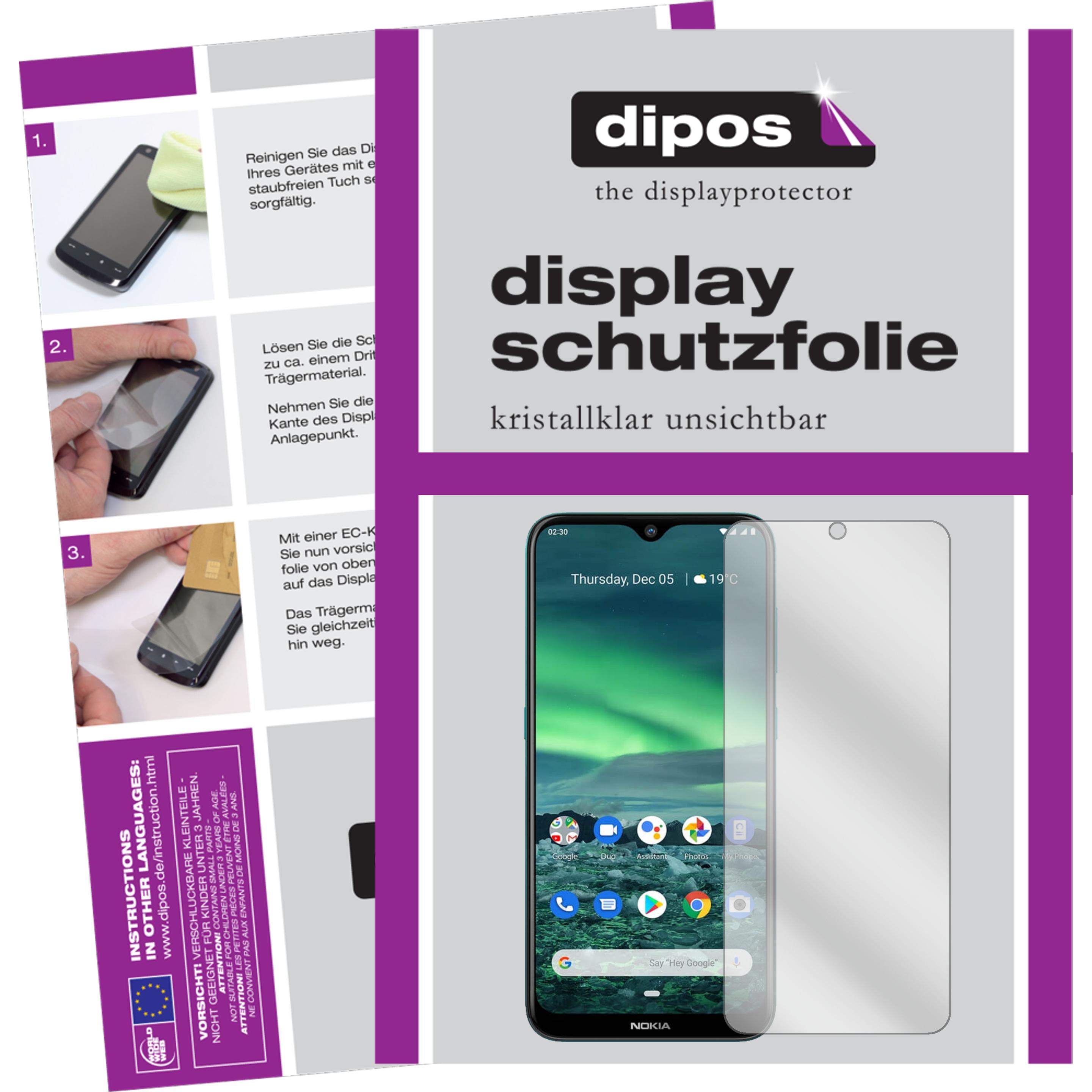 Dipos Displayschutzfolie Crystalclear (2 Stück, Nokia 2.3), Smartphone Schutzfolie, Transparent