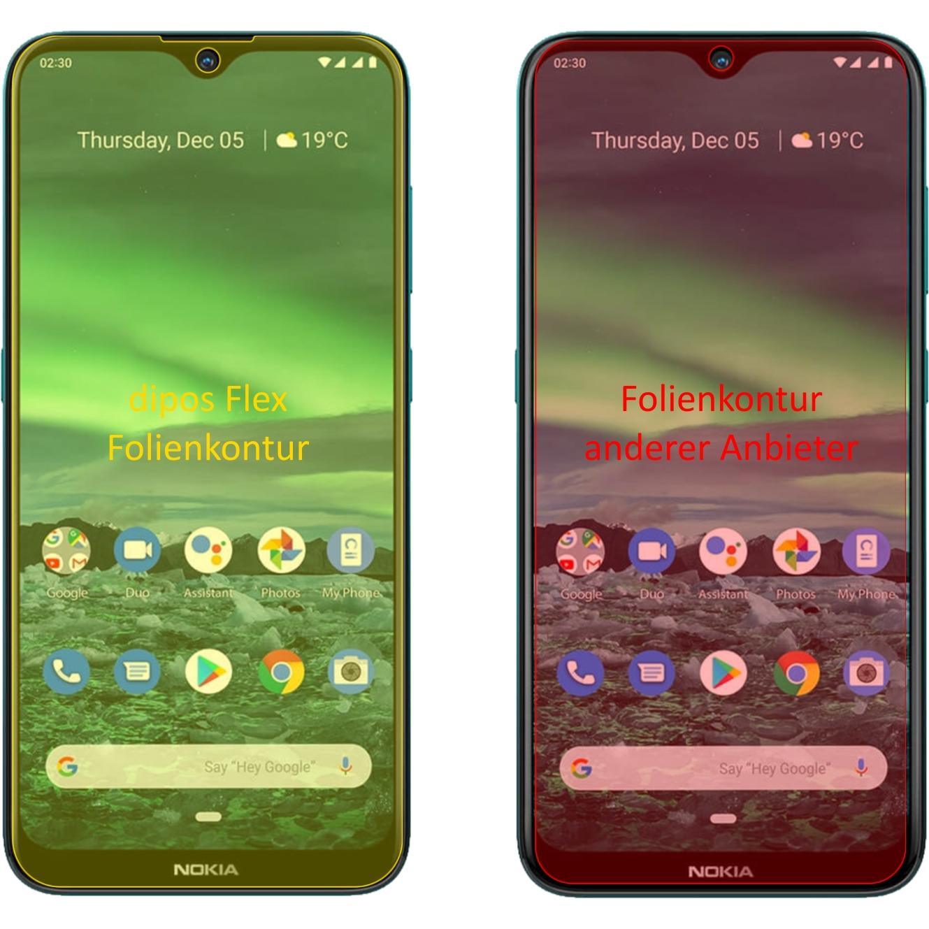 Thumbnail - Dipos Displayschutzfolie Full-Cover 3D (3 Stück, Nokia 2.3), Smartphone Schutzfolie, Transparent