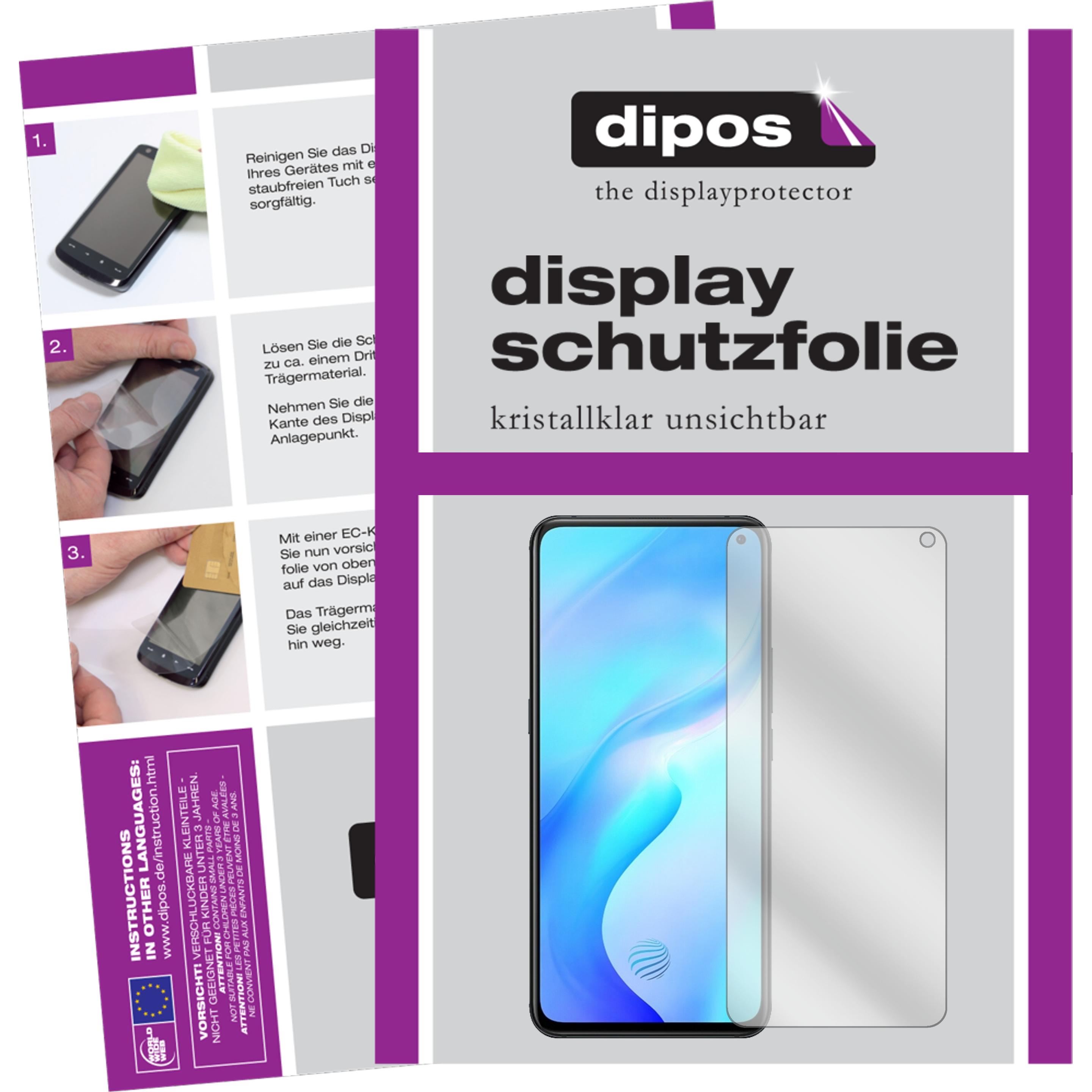 Dipos Displayschutzfolie Crystalclear (2 Stück, Vivo X30), Smartphone Schutzfolie, Transparent