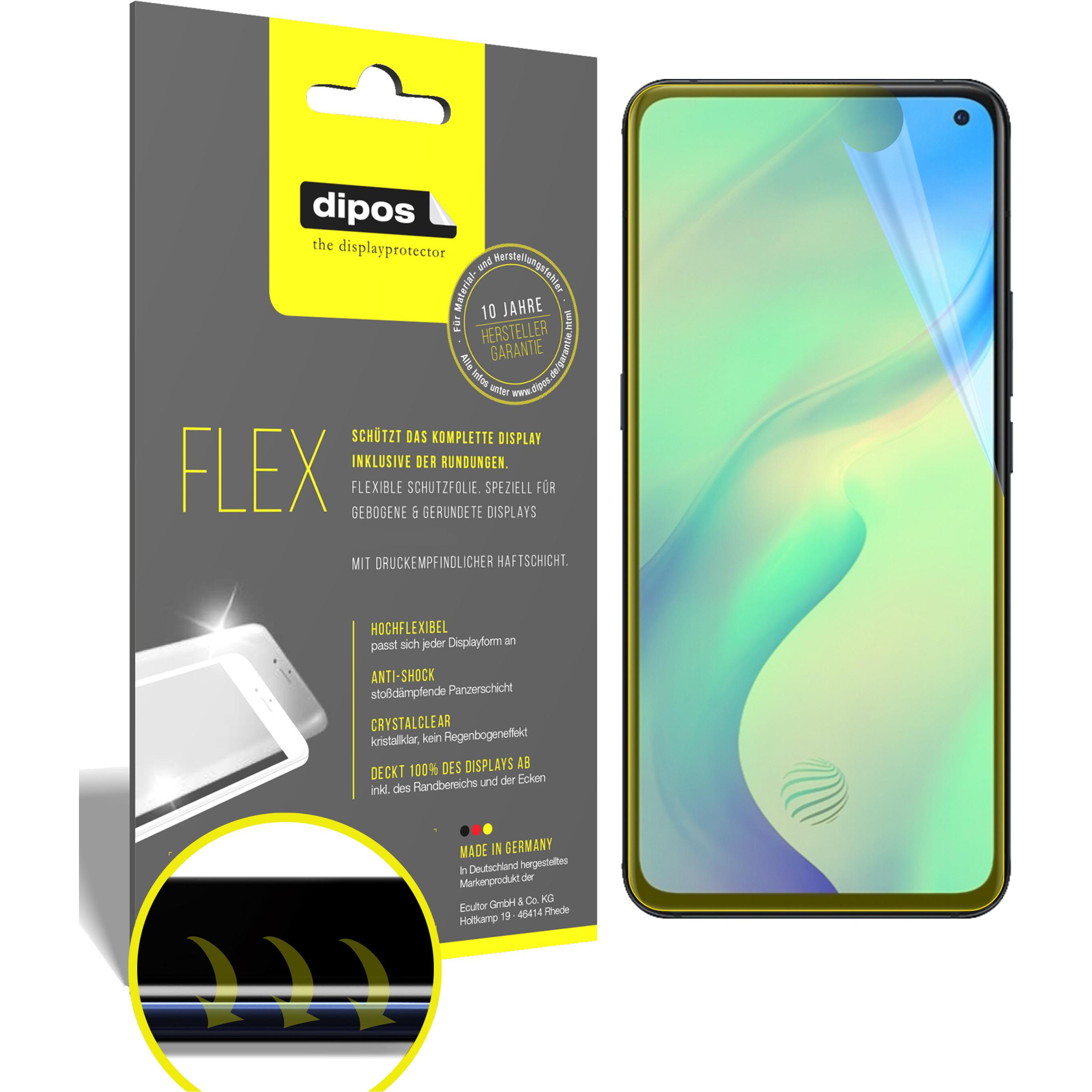 Dipos Displayschutzfolie Full-Cover 3D (3 Stück, Vivo X30), Smartphone Schutzfolie, Transparent
