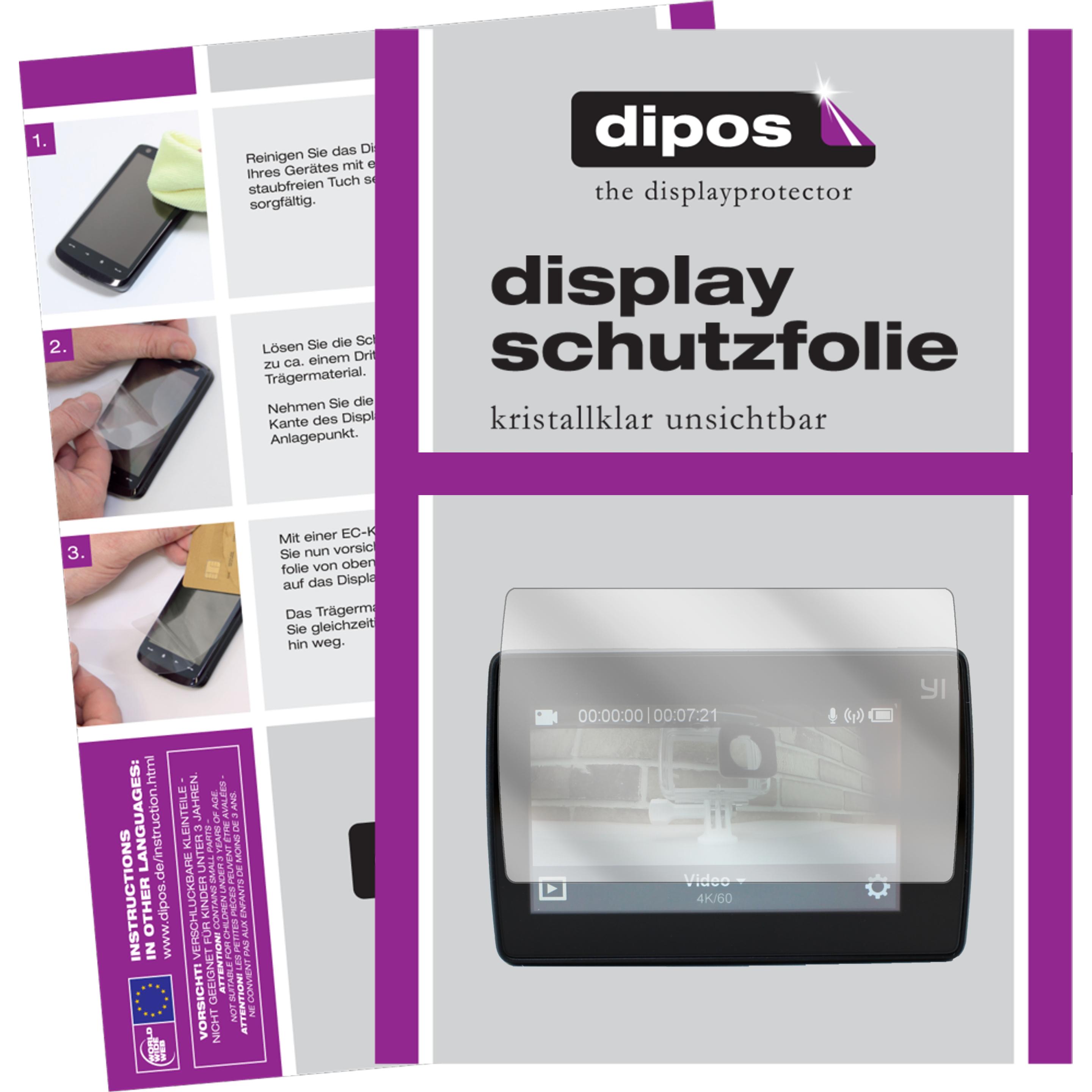 Dipos Displayschutzfolie Crystalclear (Displayschutz, YI 4K Plus), Kameraschutz, Transparent