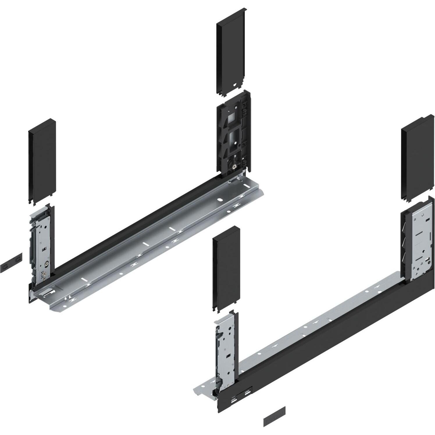 Blum, Schubladenauszüge, LEGRABOX free, Zarge Höhe C, NL 500, Carbonschwarz-matt