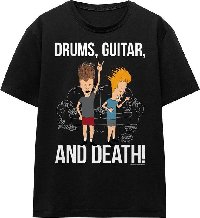 Immagine prodotto Beavis and Butthead Drums Guitar & Death Maglietta Adulto Unisex (XL)