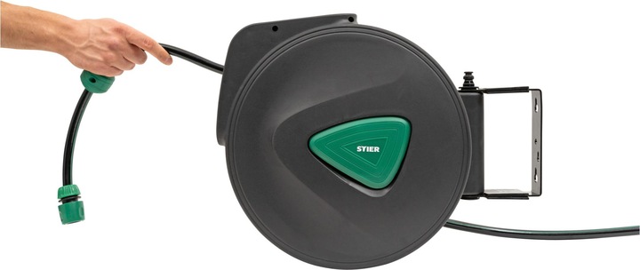 Actual product image Stier Garden hose reel SGS-200 20+2 m with automatic swivelling spray gun (20 m)
