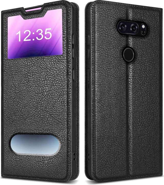 Produktbild Cadorabo Book Hülle mit Doppelfenster für LG V30 / V30+ / V30S / V30S+ (LG V30S+, LG V30+, LG V30)