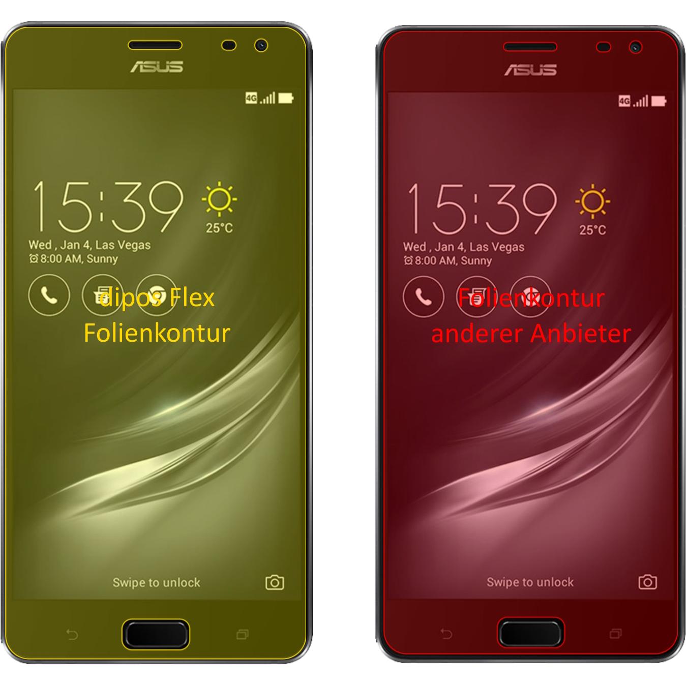 Thumbnail - Dipos Displayschutzfolie Full-Cover 3D (3 Stück, ASUS ZenFone Ares), Smartphone Schutzfolie, Transparent