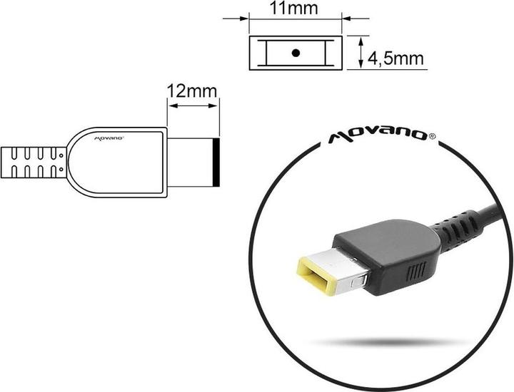 Productafbeelding Mitsu notebook lader 20v 4.5a prostoktny 11.0x4.5 pin - Yoga (90 W)
