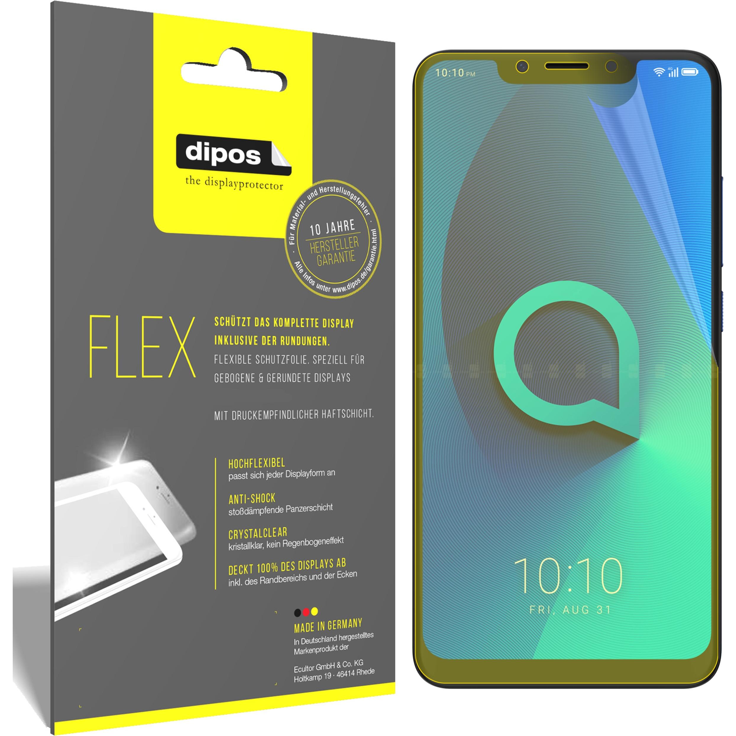 Dipos Displayschutzfolie Full-Cover 3D (3 Stück, Alcatel 5V), Smartphone Schutzfolie, Transparent