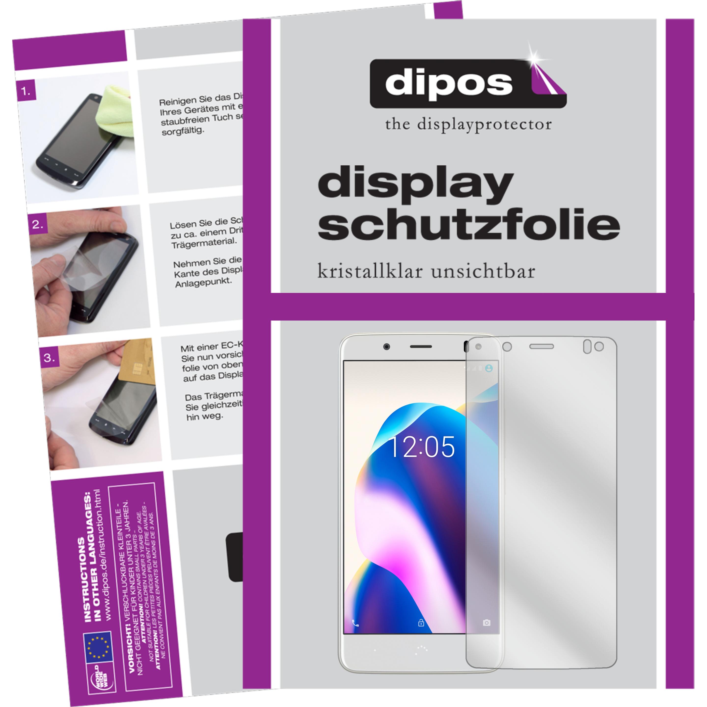 Dipos Displayschutzfolie Crystalclear (6 Stück, BQ Aquaris U2 Lite), Smartphone Schutzfolie, Transparent