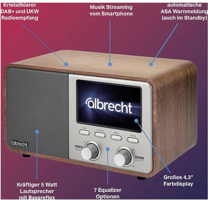 Image du produit Albrecht DR 760 (DAB+ DAB, FM, Bluetooth)